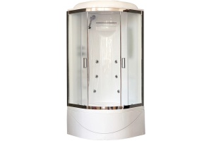 Душевая кабина Royal Bath 90х90 хром стекло матовое с гидромассажем