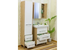 Тумба для комплекта Sanflor Ларго 70 вяз швейцарский, белая - 3