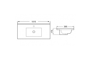 Раковина встраиваемая Weltwasser WW DEILBACH 7517-100 MT- BL 101.5 матовый черный (10000005575) - 2