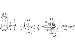 Чаша для унитаза подвесного Roca Meridian 734624L000 - 3