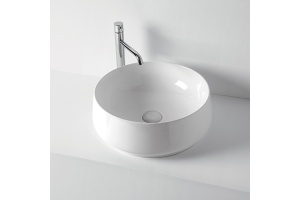 KERASAN F10 Раковина накладная D43 см, H 16 см, без отв под смеситель, цвет белый