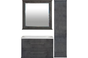 Мебель для ванной Misty Марта 80 подвесная, темный бетон - 2