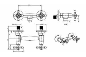 Смеситель для душа Boheme Royal Cristal бронза - 2