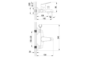 Смеситель для ванны Lemark Partner хром (LM6552C) - 2