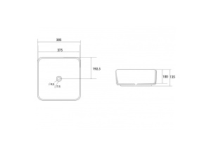 Накладная раковина Abber Rechteck 39 черная матовая - 2