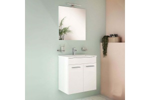 Комплект мебели для ванной Vitra Mia 60 с дверцами белый глянец - 2