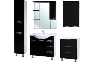 Зеркало-шкаф Bellezza Белла Люкс 85 R черный - 2