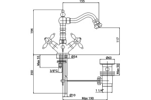 Смеситель Cezares Nostalgia BS2 01 для биде - 2