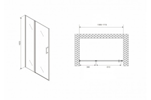 Душевая дверь Abber Sonnenstrand 110 хром (AG04110MS) - 3