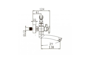 Смеситель для ванны с душем KAISER Trio (57122) - 2