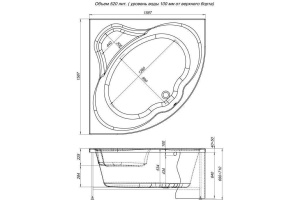 Акриловая ванна Aquanet Santiago 158.5x158.7 см (00204034) - 3