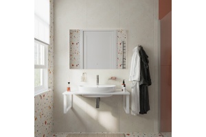 Столешница с раковиной DIWO Элиста 100 белый мрамор, с раковиной Самара 0116 - 2