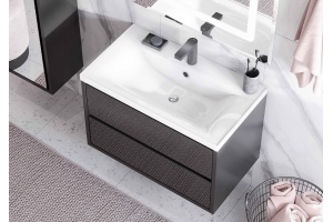 Комплект мебели Aquaton Римини 100 черный глянец - 3