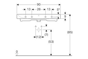 124090000 GEBERIT раковина с отв. п/смеситель ICON /900х485/ (бел) - 3