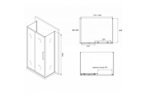 Душевой уголок Abber Schwarzer Diamant 140х90 черный (AG30140BH-S90B) - 3