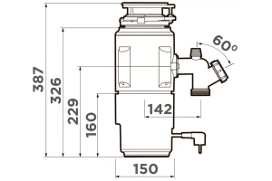 Измельчитель пищевых отходов Omoikiri Nagare Slim 900 (4995062) - 3