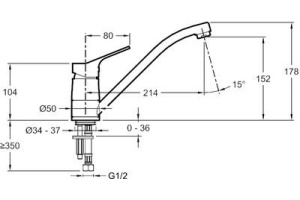 Смеситель Jacob Delafon Brive E78115-CP для кухонной мойки - 3