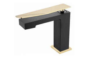 Смеситель для раковины Boheme Q черный с золотом