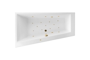 Акриловая ванна Excellent Sfera Slim 170х100 левая белая золото с гидромассажем