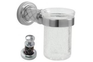 Стакан для зубных щеток настенный Boheme Murano хром с коричневым