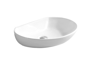 Раковина керамическая накладная AM5405-W, цвет белый глянец, 605x420x155 мм