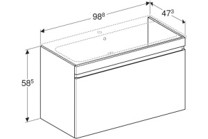 Тумба Renova Plan п/умыв 100 бел глян Geberit 869500000 - 2