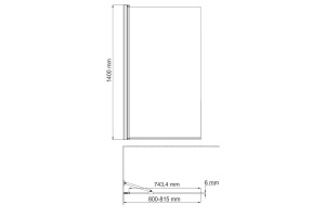 Шторка на ванну Wasserkraft Berkel 48P01-80 Fixed - 3