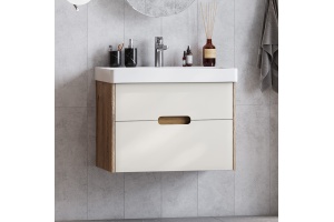 Комплект мебели Aquaton Оливия 70 светлое дерево-бежевый - 2