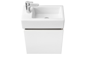 Тумба с раковиной подвесная Aquaton Эклипс 45 L белый-светлое дерево - 2