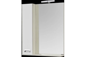 Зеркало-шкаф Aquaton Бекка 70 с подсветкой белый - светлое дерево