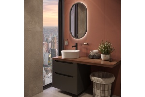 Тумба с раковиной STWORKI Берген 60 серая с темной столешницей 122, Bocchi Vessel 1174-061-0125 - 3