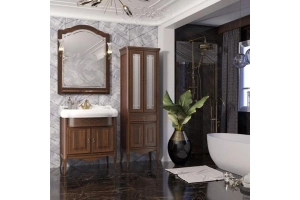 Зеркало с полкой Opadiris Лоренцо 80 темное дерево - 2