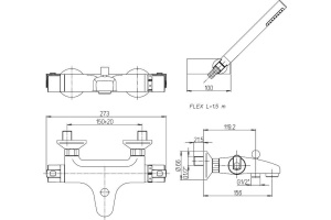 Смеситель для ванны с душем Paini Arena 92CR105THKM - 2