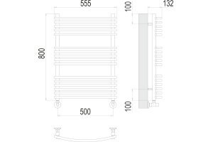 Водяной полотенцесушитель Terminus Марио П16 500х800 Хром - 3