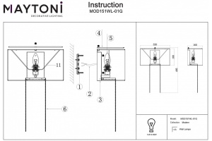 Накладной светильник Maytoni Impressive MOD151WL-01G - 2
