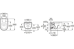 Унитаз подвесной Roca Meridian 734624L000 безободковый - 3