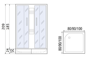 Душевое ограждение с поддооном River Morava XL 100/24 MT (10000008326) - 3