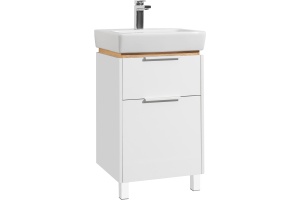 Тумба с раковиной STWORKI Дублин 50 подвесная, с накладной раковиной, узкая, в скандинавском стиле - 3