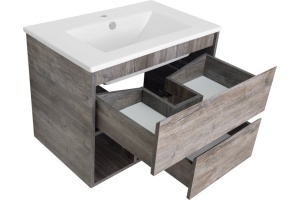 Тумба с раковиной Misty Темза 75 темное дерево - 3