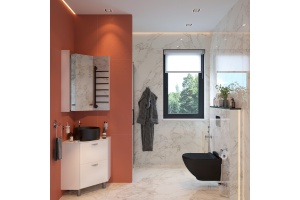 Мебель для ванной STWORKI Лунд 60 белая, с раковиной BOCCHI Vessel черной - 3