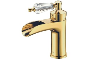 Смеситель для раковины Boheme Vogue золото с прозрачным кристаллом Swarovski