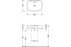 Раковина накладная Serel 60 белый - 2