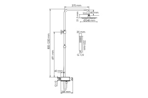 Душевая система WasserKraft 24.8 с термостатом черный матовый - хромоникель - 3