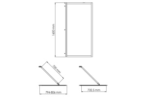 Abens 20W01-80 Brushed nickel Fixed Стеклянная шторка - 3