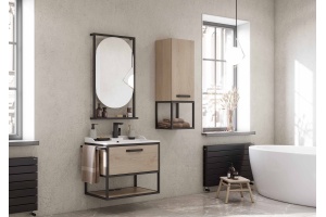 Зеркало Aquaton Лофт Фабрик 50 темное дерево - 3