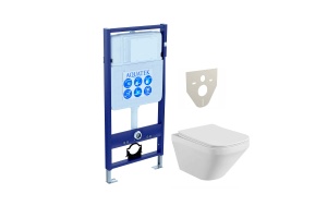 SET AQUATEK ЛИРА (рама AQUATEK Standard INS-0000012(без клавиши и крепежа)+унитаз ЛИРА AQ1155-00 с тонким сиденьем soft-close