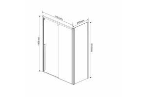 Душевой уголок Vincea Lugano 140х80 черный стекло прозрачное - 2