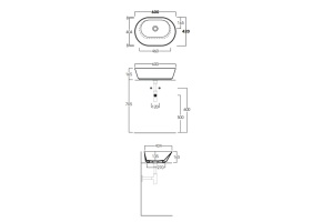 SIMAS WAVE Раковина чаша овальная  62х42х16,5 см, без отв под смеситель,цвет белый - 2