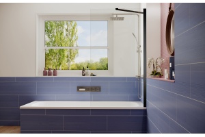 Шторка на ванну Ambassador Bath Screens 16041207 80х140, профиль черный - 3