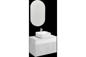 Комплект мебели Aquaton Марбл 80 белый-серый